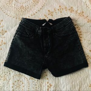 High waisted black shorts